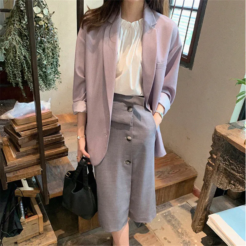HziriP Streetwear OL Fashion Thin Solid 2020 Plus New Women Leisure Retro Girl Chic Gentle Loose All Match Hot Blazers | Женская одежда
