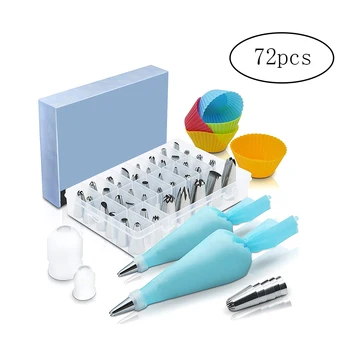 

72pcs/Set Cake Decorating Supplies Kit Professional Practical Cupcake Decorating Cake Decorating Supplies Stainless Steel Baking