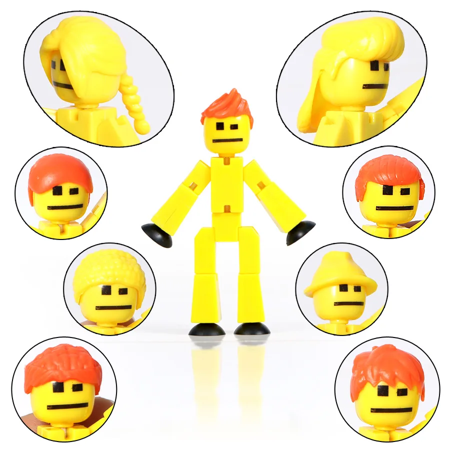 

BJD Model for StikBot Action Pack Role Play Accessory StikBot Dolls with Sucker Hair Styling Weapon Toys Studio Gift Toys