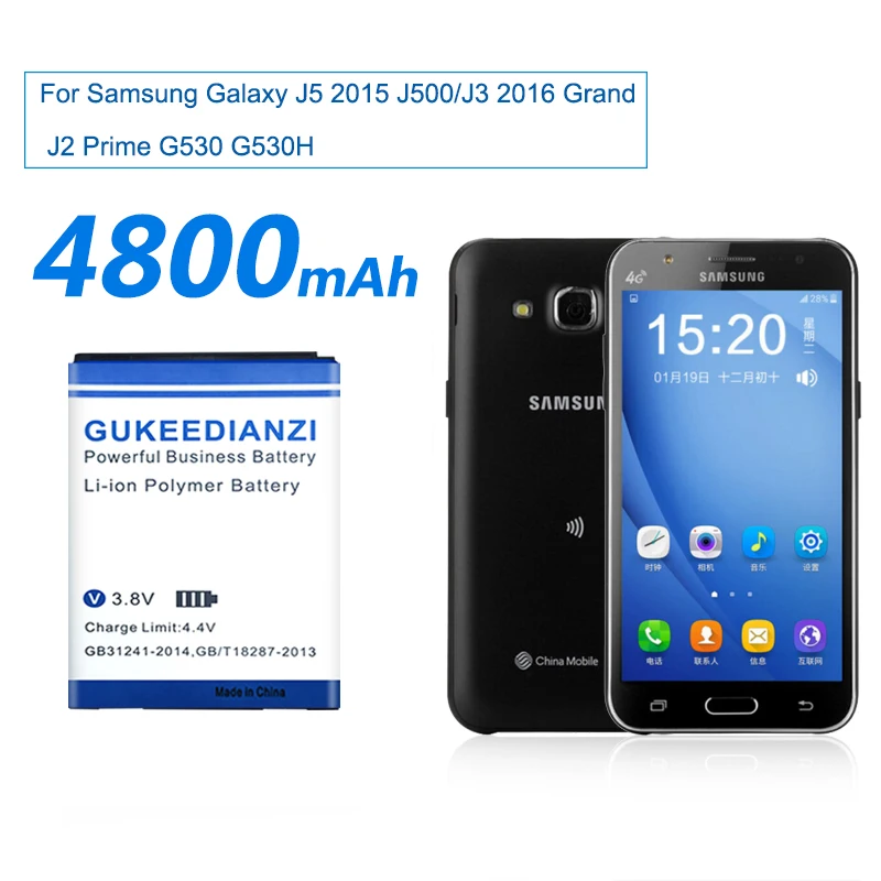 Аккумулятор GUKEEDIANZI для телефона Samsung Galaxy Grand Prime J3 J5 SM G530 G530H J500 4980 мАч сменный