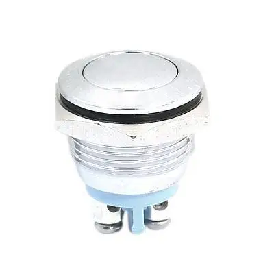 

16mm Panel Cutout SPST Momentary Stainless Steel Ball Head Push Button Switch