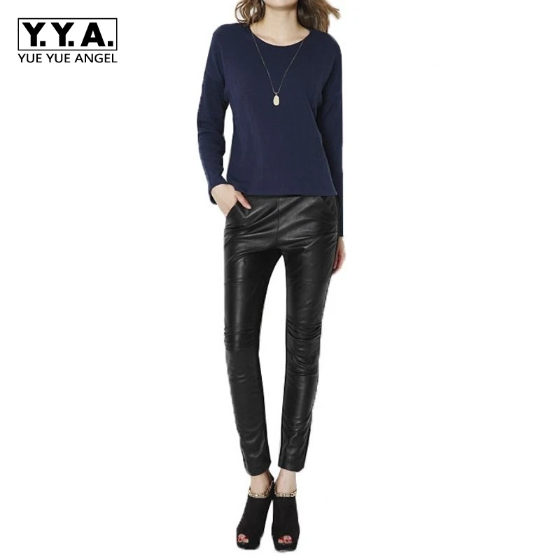 2020 Nieuwe Merk Europese Lederen Broek Vrouwelijke Broek Plus Size Elastische Schapenvacht Slim Fit Vrouwen Zwart Casual Lange Broek 2020 Nieuwe Merk Europese Lederen Broek Vrouwelijke Broek Plus Size Elastische Schapenvacht Slim Fit Vrouwen Zwart Casual Lange Broek