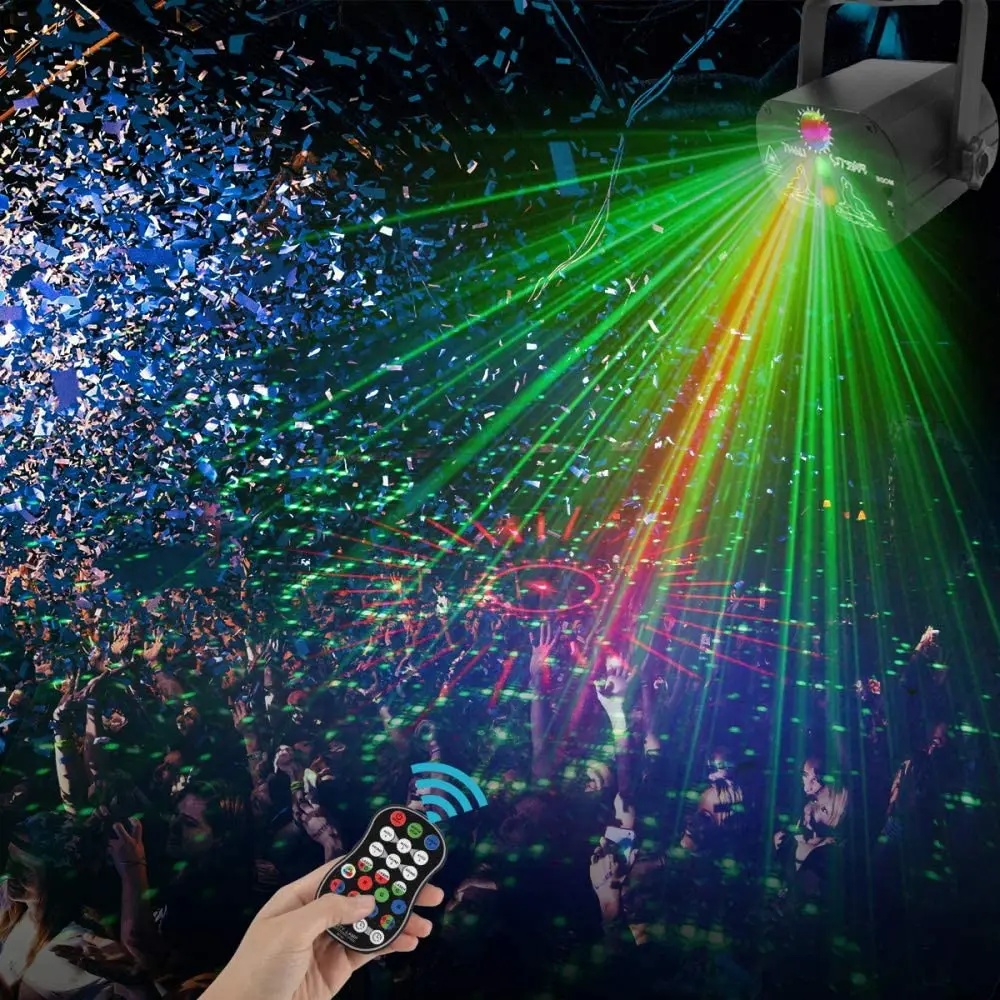 Disco Light RGB Sound Activated Laser DJ Party Lights USB Strobe