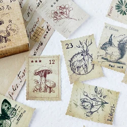 free shipping 56packs Momo Forest Post Office Pocket Sticker Scrapbooking Creative Stationery Journal Stickers
