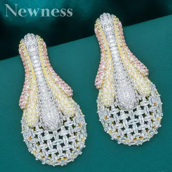 

Newness Fashion Luxury Flower Super Copper AAA Cubic Zirconia Party Engagement Width Earrings Jewelry Gift