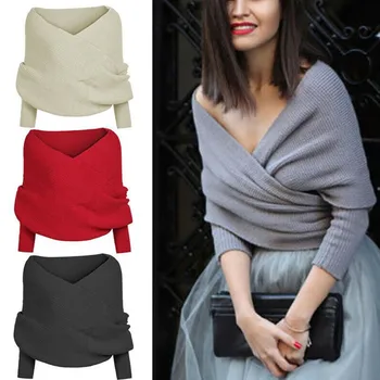 

Women Solid Scarf Sleeve Crochet Knit Long Soft Winter Shawl 2019 New Elegant Scarf For Women