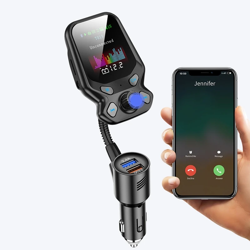 Bluetooth 5,0 FM передатчик автомобильный комплект 1.77In экран беспроводной FM Радио MP3 плеер адаптер AUX U диск TF карта Mp3