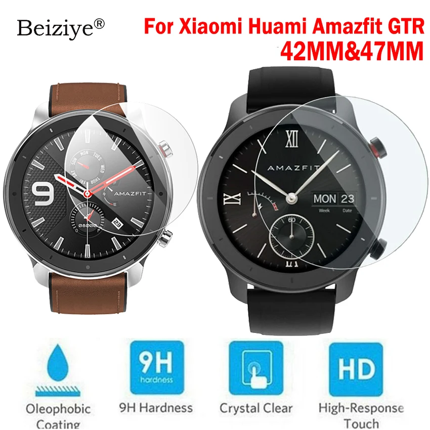 For Xiaomi Huami Amazfit GTR 42mm 47mm Tempered Glass Screen Protector Film for Xiaomi Huami Amazfit GTR Smart Watch Glass Films Apple Watch Screen Protector Watch Screen Protector Case Watch Accessories Watch Screen Protector Watch Cover Watch Protective Cover Glass Cover Watch Accessory
