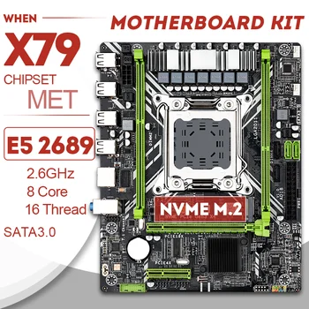 

X79D Motherboards LGA2011 ATX SATA3.0 PCI-E NVME M.2 SSD With 2689 CPU16GB = 2*8GB 1333MHz DDR3 REG ECC Kit X79 Xeon E5 2689