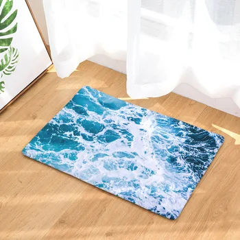 

CAMMITEVER Blue Waves Sea Landscape Rug Floor Mat Home Decoration Accessories Carpet Rugs for Living Room