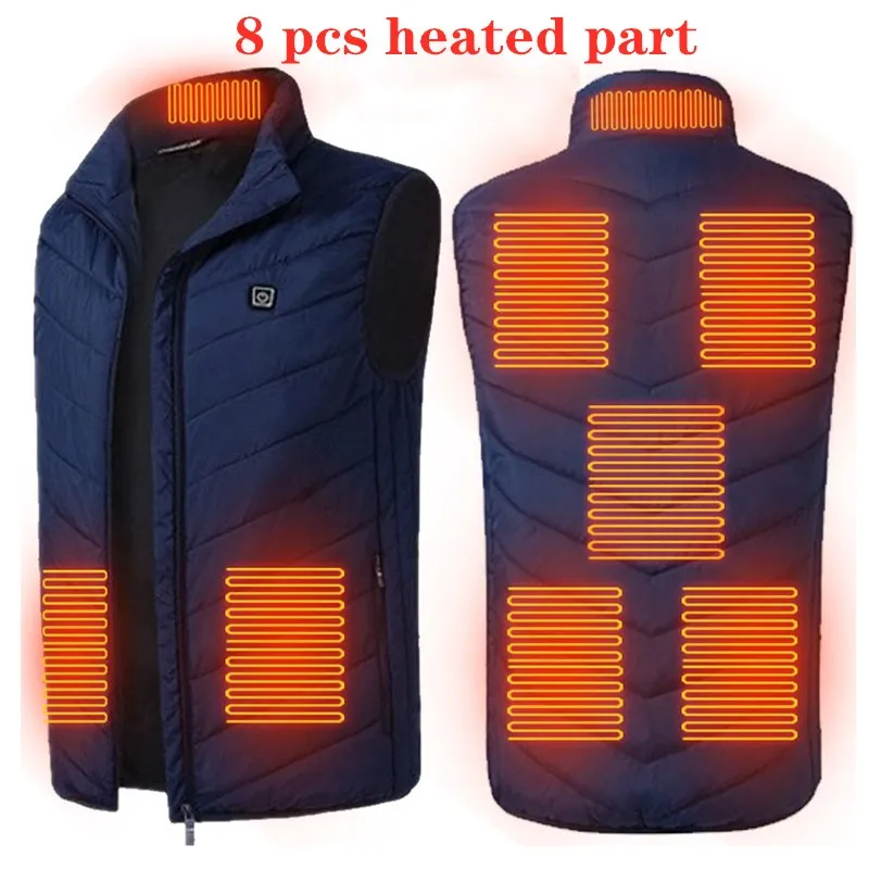 thumbnail image 1 of Chaleco calefactor de talla grande para S-6XL, chaleco calefactable de 2/4/8/9 zonas, chaqueta calefactora por Usb para hombre y mujer, ropa térmica, chaleco de caza con calefacción de invierno, 1 of 5
