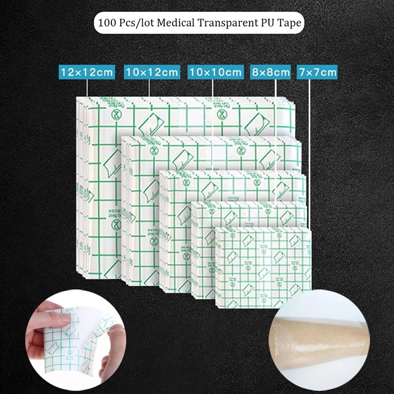 100Pcs Non-woven Tape Adhesive Plaster Breathable Patches Bandage First Aid Hypoallergenic Wound Dressing Fixation | Красота и