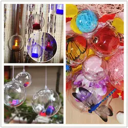 5 шт., 4-8 см, рождественские украшения, шар, прозрачный открытый пластиковый прозрачный орнамент «Новогодняя елка», украшения