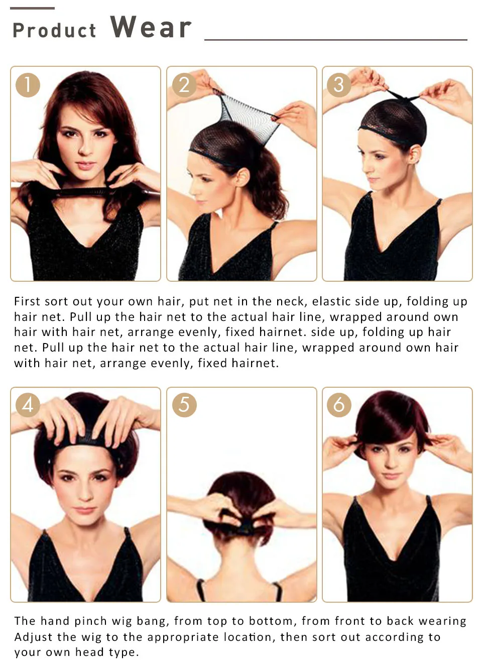 Preto em Linha Peruca com Franja Sintéticas para as Mulheres Resistente ao Calor Aoosoo Reta Curto Perucas Fibra Cabelo Peruca Cosplay Bob 9 Apliques e perucas