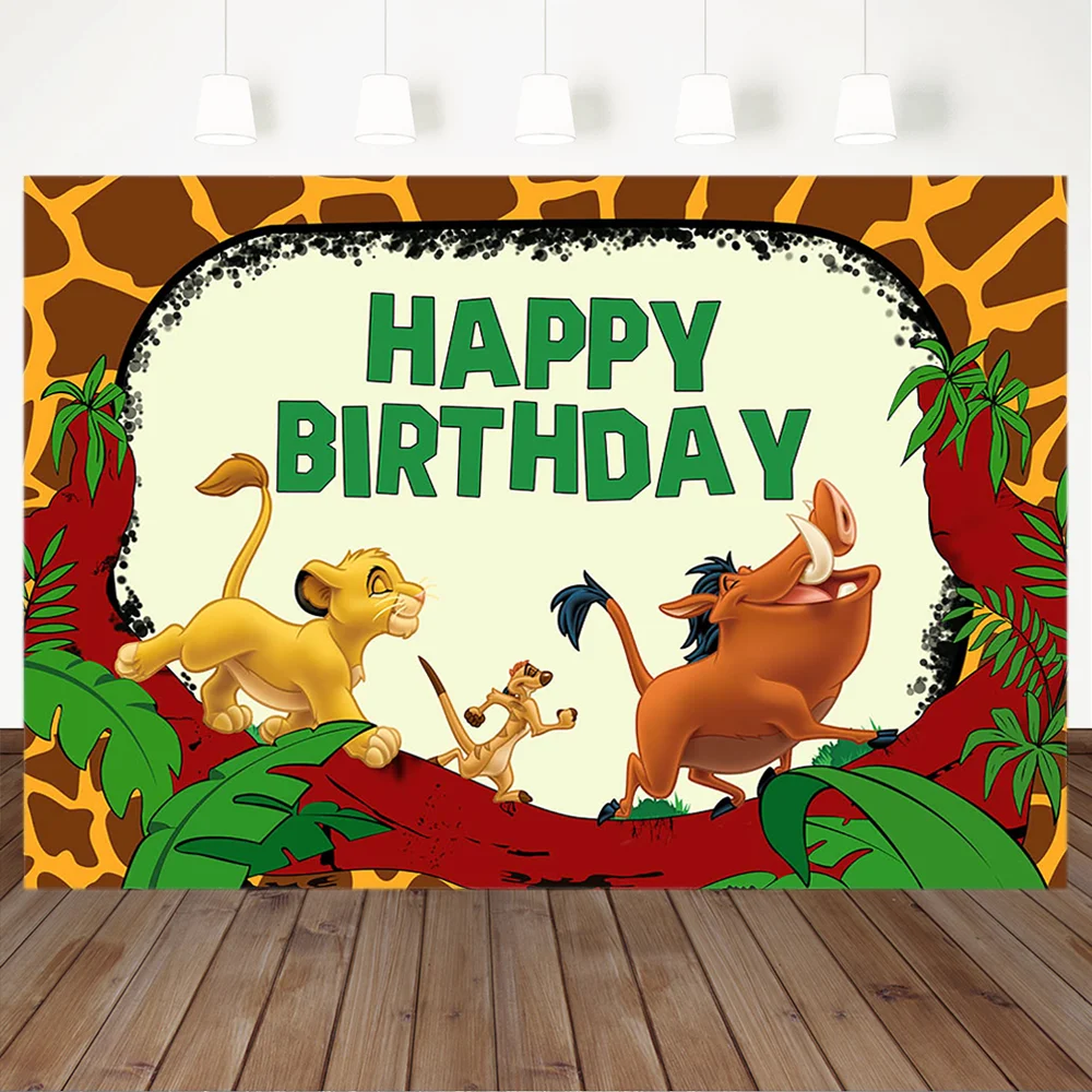 

MOCSICKA Safari Animal Backdrop Jungle Little Lion Wild Boar Boy Birthday Banner Backgrounds Cake Table Decorations Props