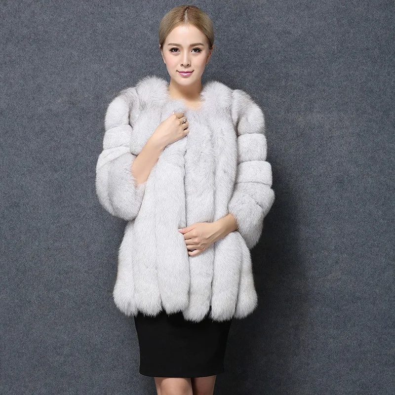 

Female fur mink winter coat overcoat European and American luxury noble artificial wool 2019