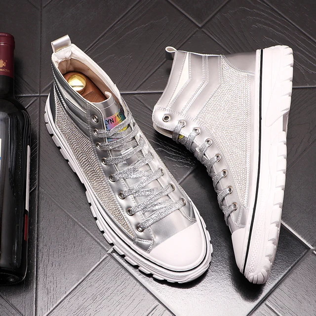 silver designer sneakers