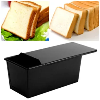 

Non-stick Coating Rectangle Bread Loaf Pastry Cake Tin Box Designed with Sliding Lid Baking Pan Bakeware Kitchen Tool