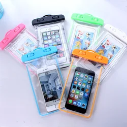 Summer Luminous Waterproof Pouch Swimming Gadget Beach Dry Bag Phone Case Cover Camping Skiing Holder For Cell Phone 3.5-6Inch