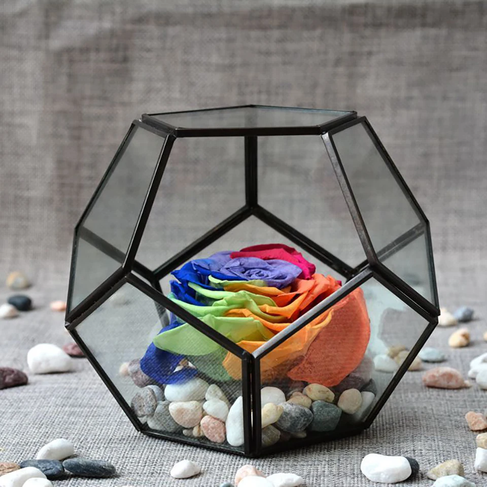 Полихедрон стеклянный цветочный горшок для суккулентов геометрический Террариум контейнер плантатор для орхидеи Садоводство для подоконника настольное, для выставки