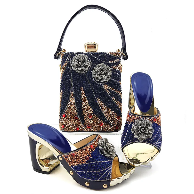 Royal Blue Обувь с сумочкой в комплекте для вечеринки, свадьбы; дизайнерская обувь; роскошная женская обувь; коллекция года; распродажа; комплект из обуви и сумки - Цвет: Royal Blue