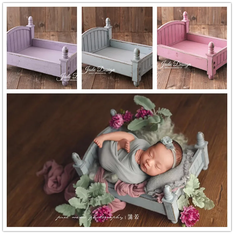 Newborn newborn photography props baby retro wooden bed cradle bed studio newborn photography accessories props