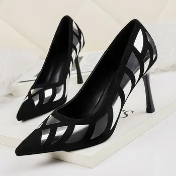 

2020 Women pumps sexy mixed colors pointed toe office ladies shoes fashion red high heels stiletto party shoes chaussure femme