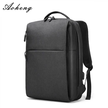 

College USB Charge Student Bags 15.6-inch Computer Bag Business Men's Large capacity Waterproof Backpack