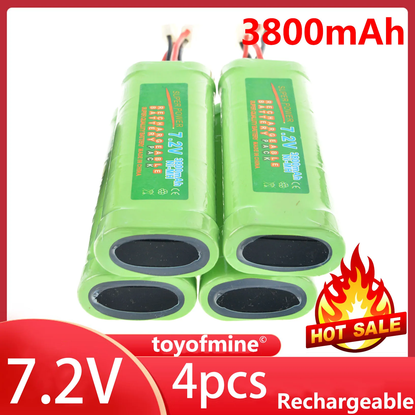 4 шт. 7 2 V 3800mAh Ni-MH пакет RC w/ Tamiya вилка США аккумуляторная батарея | Электроника