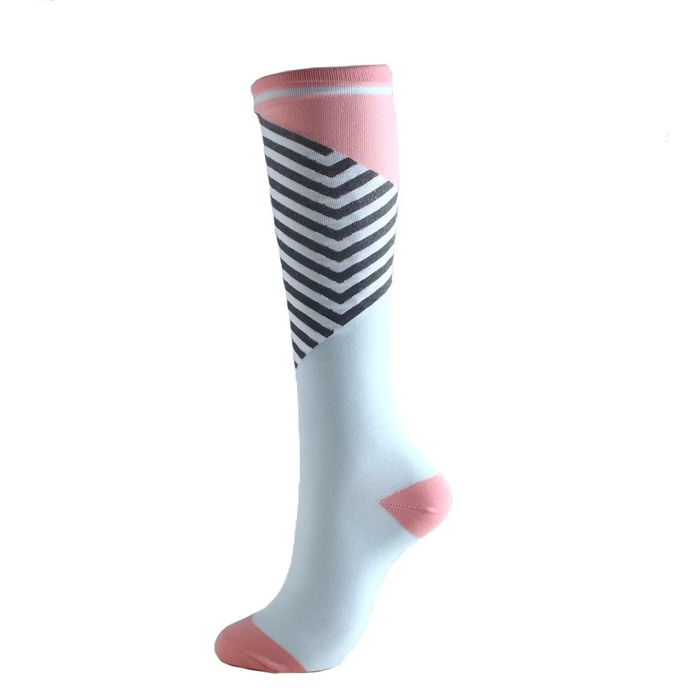 38 стилей, носки для бега для мужчин и женщин, Спортивные Компрессионные носки Happy tube, поддерживающие нейлоновые носки унисекс, уличные гоночные чулки под давлением - Цвет: 22 fenlantiaowen