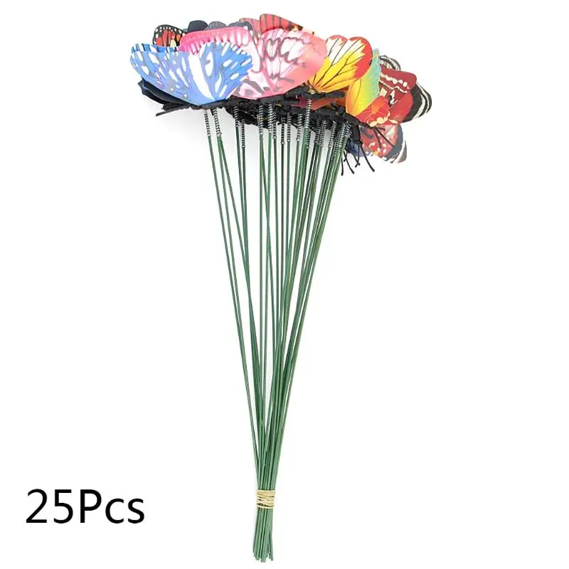 

25Pcs Artificial Butterfly Decorations Garden Yard Lawn Patio Outdoor Art Ornaments Random Color Decorative Crafts