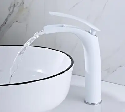 Бургундия Кран для раковины, водопроводный кран для ванной комнаты, твердый белый черный красный латунный хромированный золотой кран с одной ручкой, смеситель для раковины - Цвет: Бургундия
