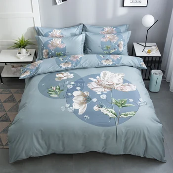 

100% Pure cotton full page large pattern bedding sets Home Bedding Set 4-7pcs Color matching High Quality flowers and plants