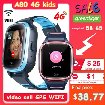 

4G Kids Smart Watch GPS Wifi Ip67 Waterproof 700Mah Big Battery Display Camera Take Video Smartwatch Kids vs A36E Y95