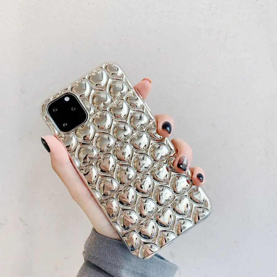 Silver B 3D Dream Shell покрытие серебро золото фольга Чехол для телефона для iphone XS 11 Pro Max XR X 6 6S 7 8 Plus блестящая Мягкая силиконовая задняя крышка - Цвет: Silver B