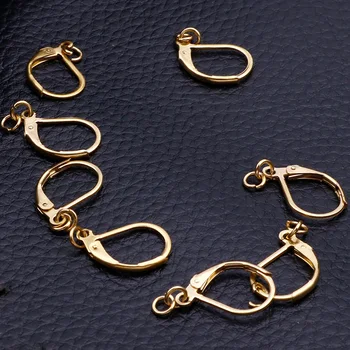 

30Pcs/Lot 15*10mm Earring Hoops For Jewelry Making Accessories Stainless Steel Earring Hooks Silver Gold French Lever Wire Base