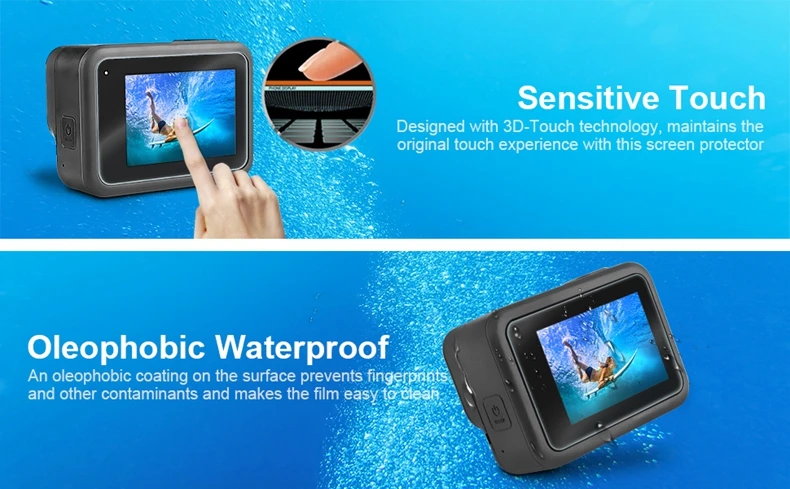 Tempered Glass Protective Film for GoPro Hero 8,7 6 5 Hero Black Screen Protective Camera Lens Cover Cap For GoPro Accessories