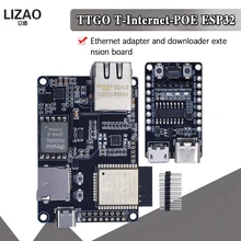 Oficial ttgo t-internet-poe ESP32-WROVER-B lan8720a chip ethernet adaptador e placa de expansão downloader programável