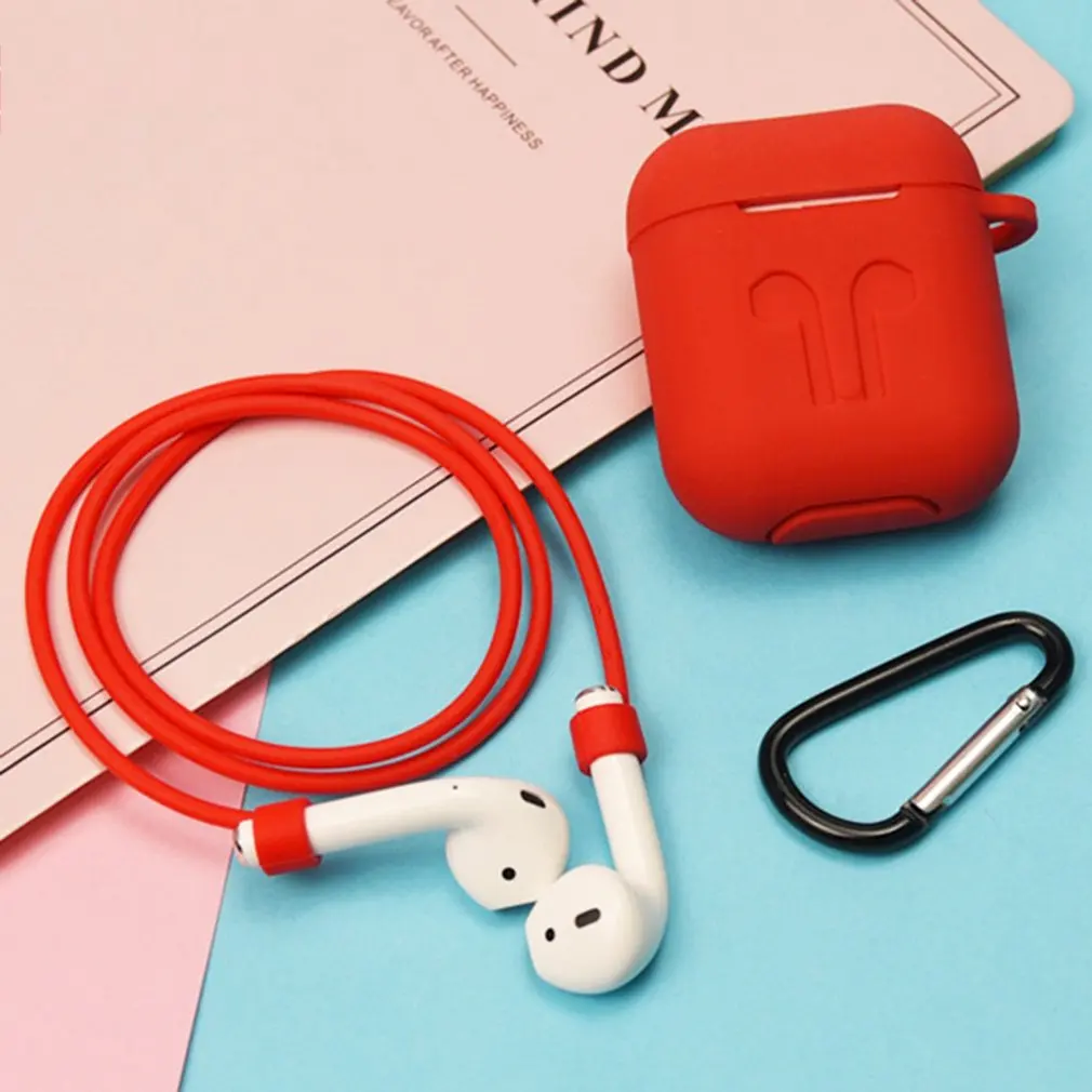 Силиконовый чехол для Airpods защитный чехол анти-потеря провода наушники ремешок держатель для Apple Air Pod беспроводная гарнитура аксессуары
