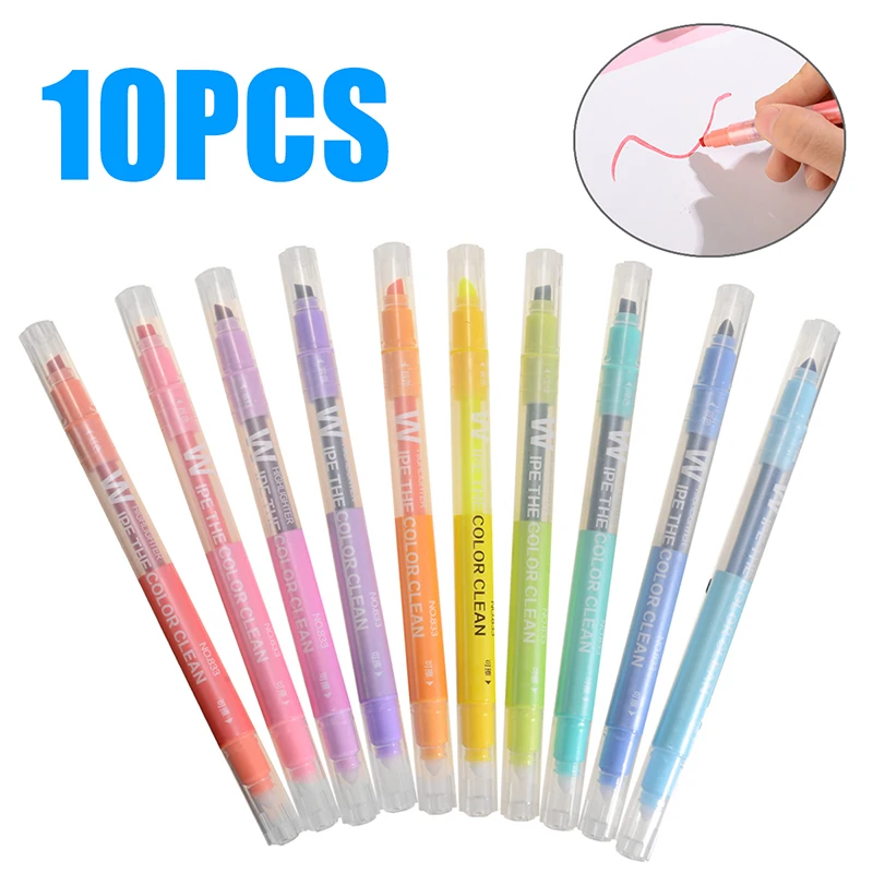 

10pcs/set Fluorescent Marker Erasable Highlighter Pen Markers Pastel Liquid Chalk Marker for Painting Office School Supplier