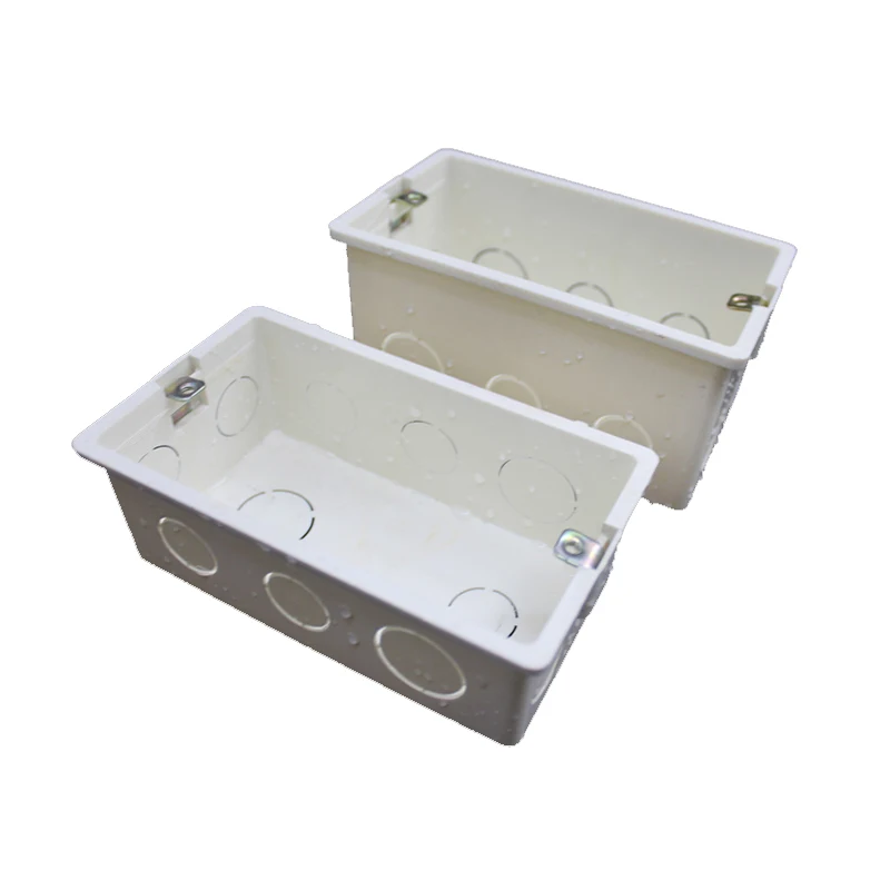 

2pcs 146 Type Junction Box Switch Socket Secret Stash PVC Concealed Bottom Box Thickened Wall Mount Switch Box Deep 50mm 70mm
