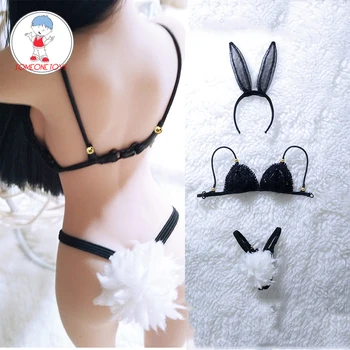 

1/6 Sexy bunny girl underwear with Rabbit ears tail panties g-string underwear for 12" Action Figure Toys MakeUp DIY Collection