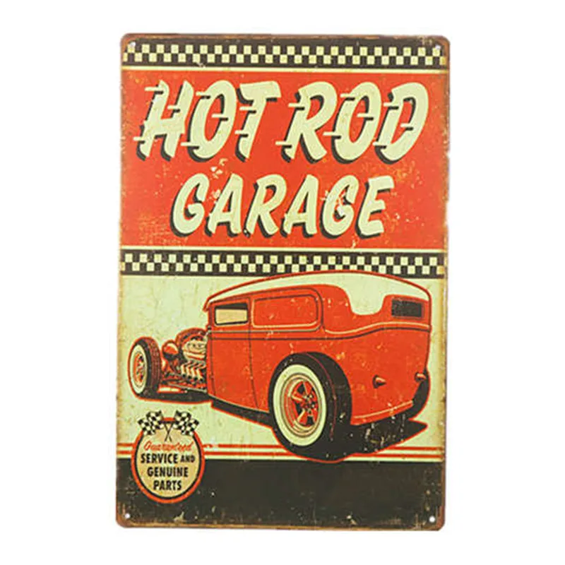 

Hot Rod Repair Service and Genuine parts Retro Vintage Decor Metal Tin Sign 12 X 8 Inches