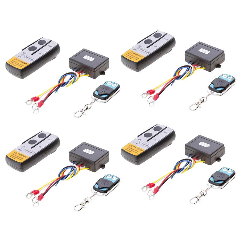4x 12V / 50ft Wireless Remote Control Kit For Truck For Jeep ATV Winch KLS-205/2