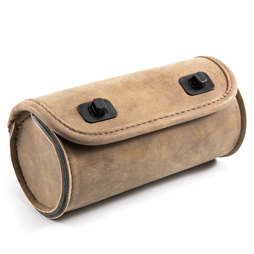 For Harley Sportster Chopper Bobber Cruiser Dyna Softail Saddlebag Leather Saddle Luggage PU Bags Front Fork Tool Bag toolbag