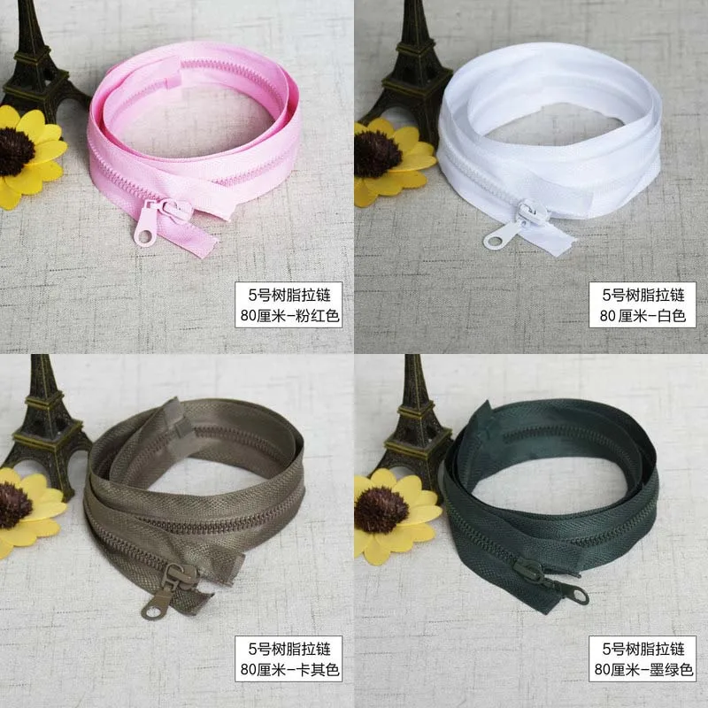 Alipress 12 шт. 5#80 см открытый конец смолы молнии для DIY пошив пальто куртка портной инструменты 15 цветов доступны