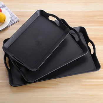 

Serving Tray Rectangular Plastic Tray Food Serving Trays Anti-slip Scratch-resistant MYDING