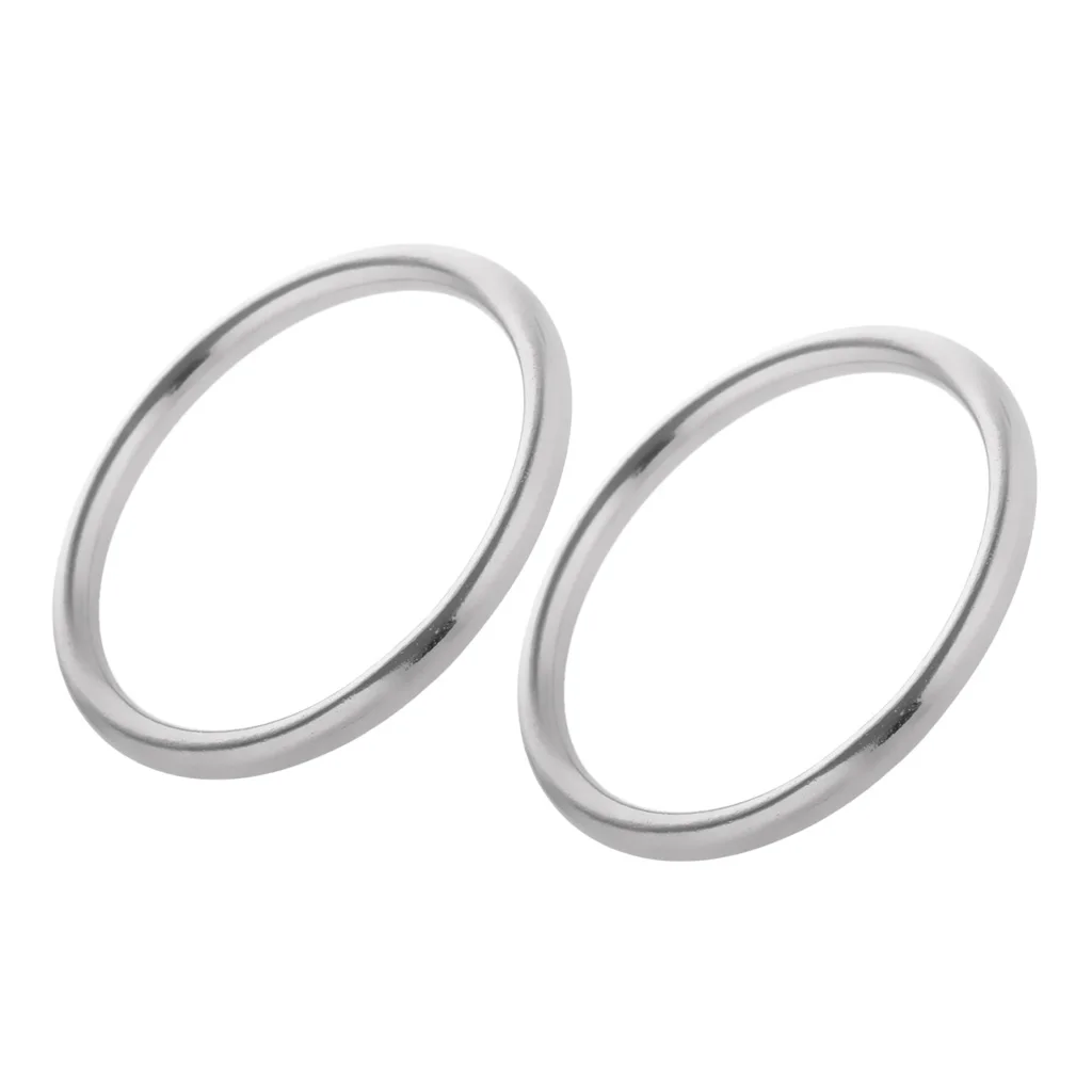 2PCS Precision Polished Seamless Welded Stainless Steel Webbing Strapping Round O Rings for Kayak Canoe Marine 2PCS Precision Polished Seamless Welded Stainless Steel Webbing Strapping Round O Rings for Kayak Canoe Marine