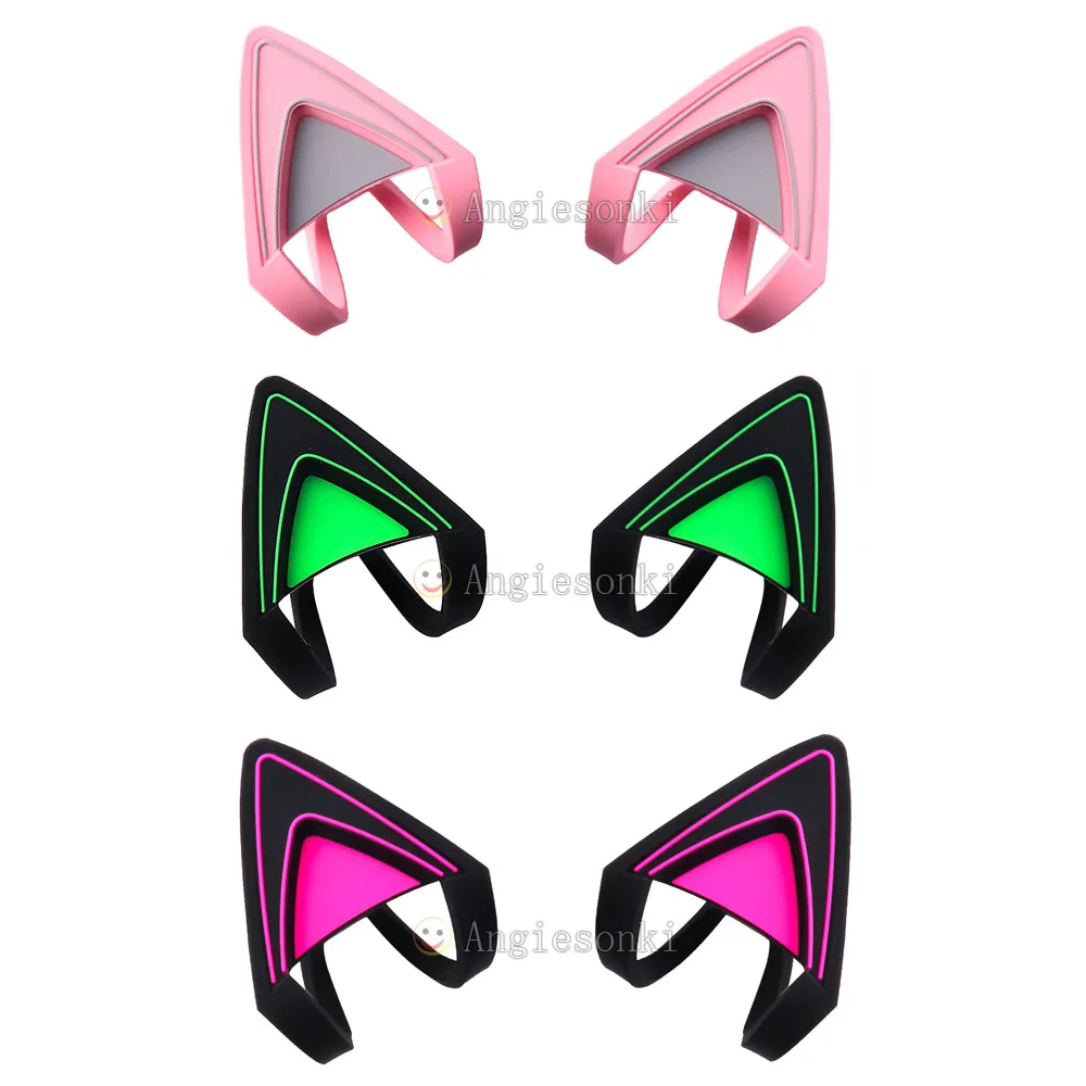 1 pair Kitty cat ears Pink Purple Green for RAZER Kraken V2 special/Kraken 2019/ Kraken TE /7.1 V2 headphones Headsets