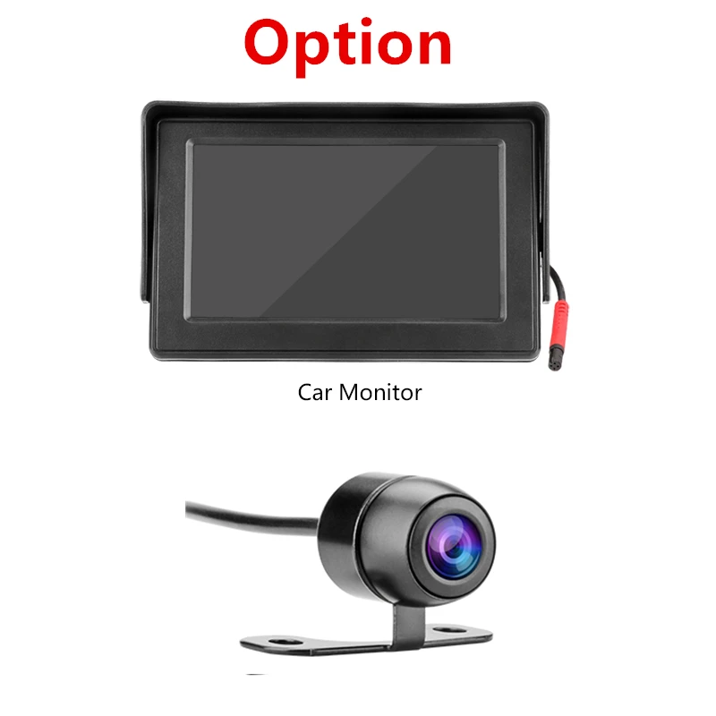 Коричневый Vtopek Car Monitor 4.3" Rear View Camera Reverse Backup Camera Parking Camera Car Screen Sucker License Plate Butterfly - Название цвета: Коричневый
